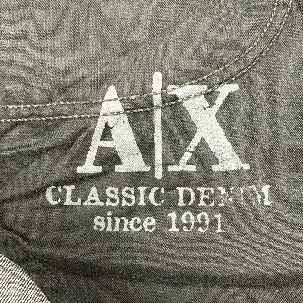 Armani Exchange Jeans Mens 32 Reg Button Fly Straight Fit Distressed Made In USA - Picture 13 of 14
